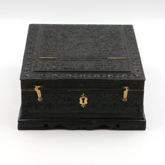 Ornately Carved Ebony Dressing Box w Mirror, Anglo-Indian, 1850 415 355 ...