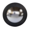 Black Painted Round Fluted Mirror Frame With Convex Mirror, English 20th Century.