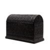 Rare Anglo-Indian Intricately Carved Ebony Dome Top Tea Caddy; Ceylon, Circa 1840.