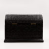 Rare Anglo-Indian Intricately Carved Ebony Dome Top Tea Caddy; Ceylon, Circa 1840.