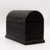 Rare Anglo-Indian Intricately Carved Ebony Dome Top Tea Caddy; Ceylon, Circa 1840.
