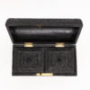 Rare Anglo-Indian Intricately Carved Ebony Dome Top Tea Caddy; Ceylon, Circa 1840.