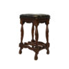 Arts And Crafts Period Square Stool Upholstered In Tufted Dark Leather, English, Circa 1880.