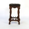 Arts And Crafts Period Square Stool Upholstered In Tufted Dark Leather, English, Circa 1880.