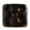 Arts And Crafts Period Square Stool Upholstered In Tufted Dark Leather, English, Circa 1880.
