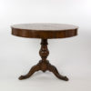 Italian Walnut Round Pedestal Base Center Table With A Concave Hexagonal Parquetry Inlay, Circa 1860