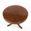 Italian Walnut Round Pedestal Base Center Table With A Concave Hexagonal Parquetry Inlay, Circa 1860