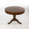 Italian Walnut Round Pedestal Base Center Table With A Concave Hexagonal Parquetry Inlay, Circa 1860