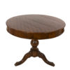 Italian Walnut Round Pedestal Base Center Table With A Concave Hexagonal Parquetry Inlay, Circa 1860