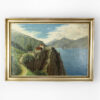 Oil On Canvas Painting Of A River Scene In Northern Italy, Signed “A. Toscani 1928”.