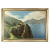 Oil On Canvas Painting Of A River Scene In Northern Italy, Signed “A. Toscani 1928”.