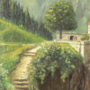 Oil On Canvas Painting Of A River Scene In Northern Italy, Signed “A. Toscani 1928”.