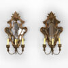 Pair of Italian Painted & Parcel Gilt, Carved Wood Girandole Mirrors, Circa 1820; Now Electrified.
