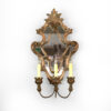 Pair of Italian Painted & Parcel Gilt, Carved Wood Girandole Mirrors, Circa 1820; Now Electrified.
