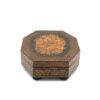 Penwork Games Box Decorated With Assorted Playing Cards On The Lid, English Circa 1840-50