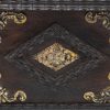 diamond moulding detail of Portuguese Solid Rosewood Box With Drawer In The Form Of A Gothic Sideboard, Circa 1810.