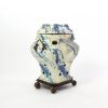 A Continental Faience Portable Stove And Cover, Late 18th/19th Century