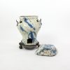 A Continental Faience Portable Stove And Cover, Late 18th/19th Century