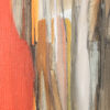Mid Modern Abstract Painting, Oil-On-Board In Simple Maple Frame, American 1970’s.