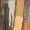 Mid Modern Abstract Painting, Oil-On-Board In Simple Maple Frame, American 1970’s.
