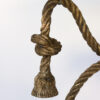 Napoleon III Solid Brass “Knotted Rope” Occasional Table with Glass Top, French circa 1885