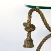 Napoleon III Solid Brass “Knotted Rope” Occasional Table with Glass Top, French circa 1885