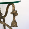 Napoleon III Solid Brass “Knotted Rope” Occasional Table with Glass Top, French circa 1885