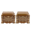 Extraordinary Pair Of Anglo-Indian Brass Inlaid Hardwood Boxes, made For An English Market India, Circa 1890.