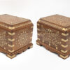 Extraordinary Pair Of Anglo-Indian Brass Inlaid Hardwood Boxes, made For An English Market India, Circa 1890.