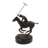 Patinated Bronze Model Of A Polo Player On Horseback, American 20th Century.