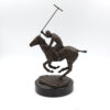 Patinated Bronze Model Of A Polo Player On Horseback, American 20th Century.