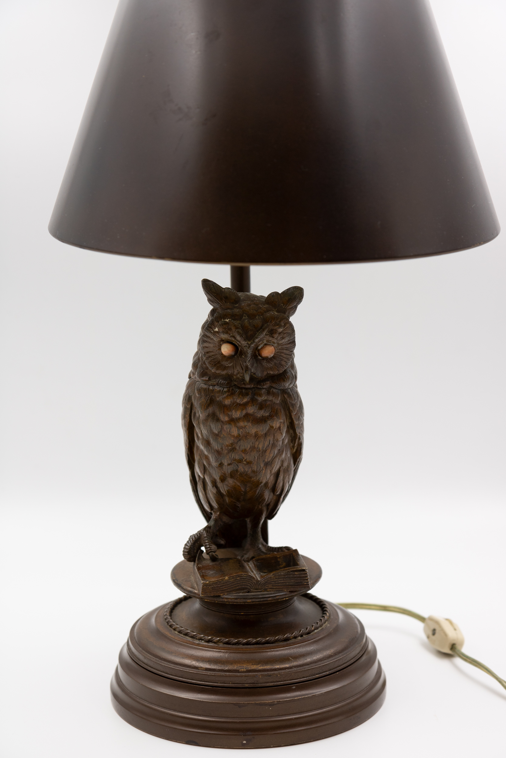 bronze owl lamp