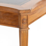 Pair Of Neoclassical Style Side Tables With Single Drawer Black With Embossed Leather Inset Tops American 20th Century