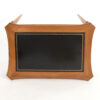 Pair Of Neoclassical Style Side Tables With Single Drawer Black With Embossed Leather Inset Tops American 20th Century