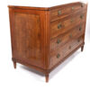 Handsome Italian Walnut Neoclassical Four Drawer Commode, Circa 1780.