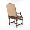 French Baroque Style Walnut Fauteuil Upholstered In Embossed Leather, Circa 1800