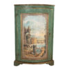 Painted Italian Bowfront Corner Cupboard, Circa 1780.