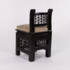 Pair Of Moorish Ebonized Low Chairs With Upholstered Seats, Morocco Circa 1920