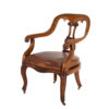 A Sculptural Carved, Open Arm, Lyre Back Armchair, English Circa 1850.