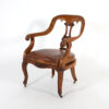 A Sculptural Carved, Open Arm, Lyre Back Armchair, English Circa 1850.