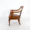 A Sculptural Carved, Open Arm, Lyre Back Armchair, English Circa 1850.