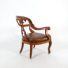 A Sculptural Carved, Open Arm, Lyre Back Armchair, English Circa 1850.