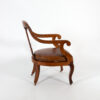 A Sculptural Carved, Open Arm, Lyre Back Armchair, English Circa 1850.