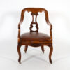 A Sculptural Carved, Open Arm, Lyre Back Armchair, English Circa 1850.