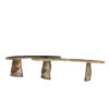 A Pair of Curved Cast Stone Faux Bois Benches, French Circa 1900