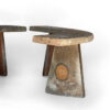 A Pair of Curved Cast Stone Faux Bois Benches, French Circa 1900