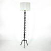 Black Painted Iron Floor Lamp With Tripod Base Recently Re-Wired, French Circa 1950.