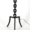 Black Painted Iron Floor Lamp With Tripod Base Recently Re-Wired, French Circa 1950.