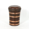 Copper Banded Oak Barrel Stool with Leather Top, English, Circa 1870