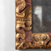 Deeply Carved Giltwood and Red Painted Mirror Frame with Original Mercury Plate, Spain Circa 1900